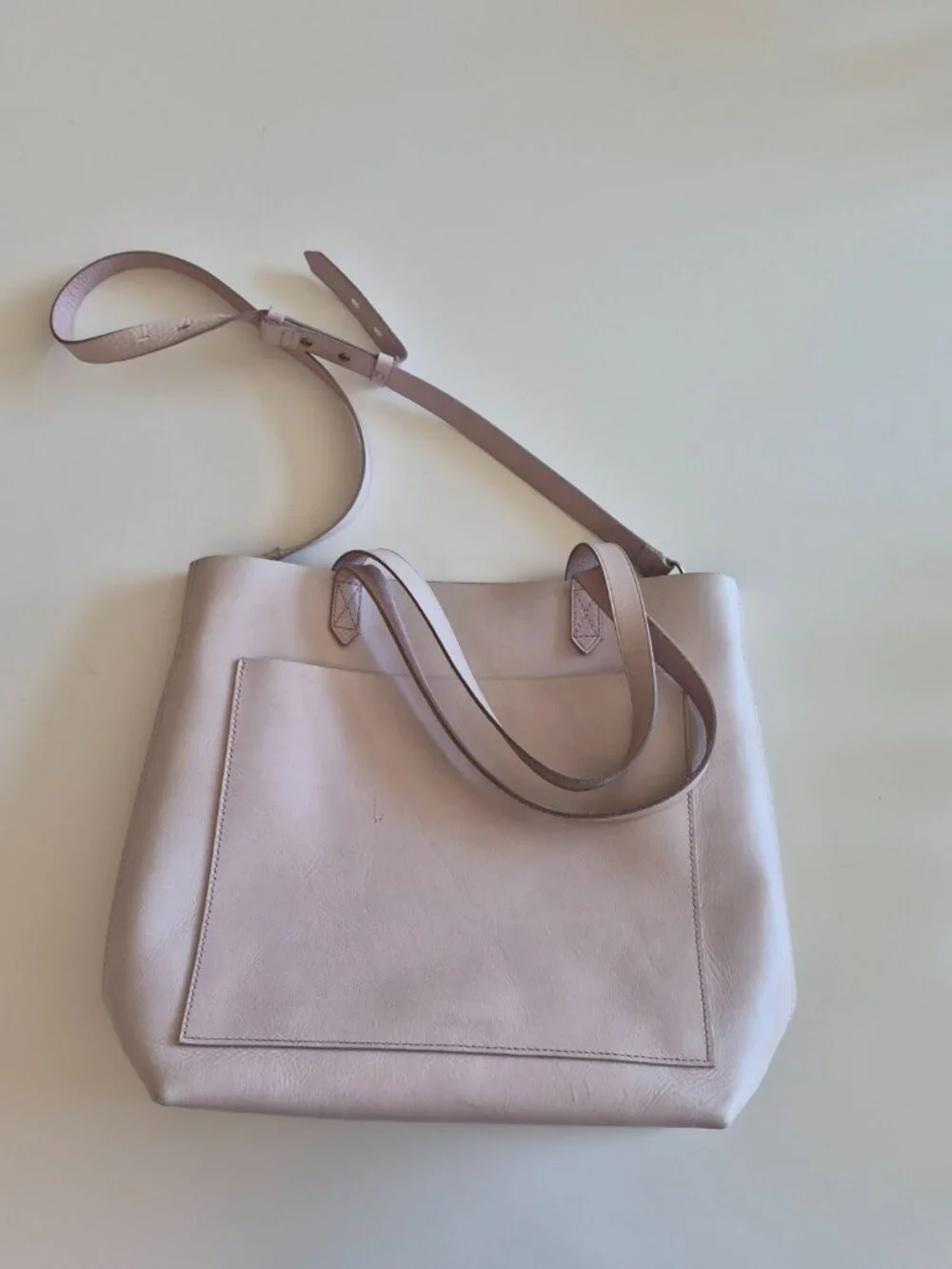 Madewell Medium Transport Tote Blush Pink Leather Shoulder Crossbody Bag